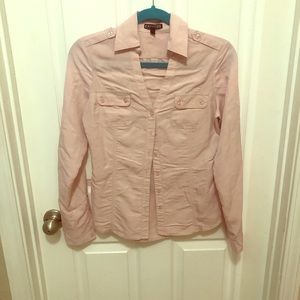 Ladies Express Pink Button Down XS